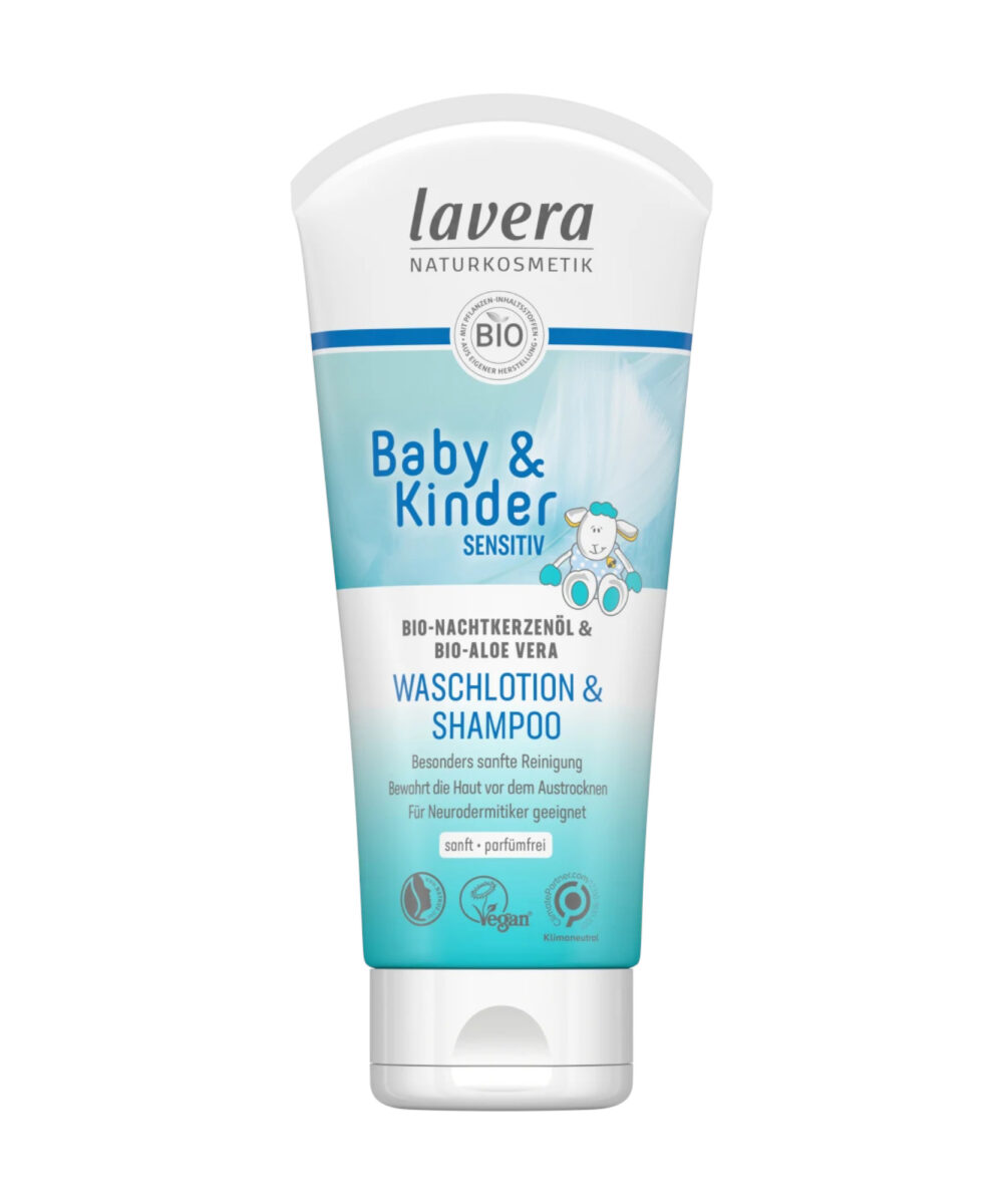 LAVERA Lotion lavante et shampoing pour bébés et enfants Sensitive, 200 ml